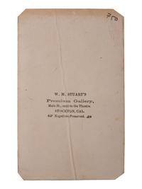 [WESTERN AMERICANA - CALIFORNIA]. STUART, W.M., photographer. CDV of street in Sacramento, California. Stockton, CA: n.d.