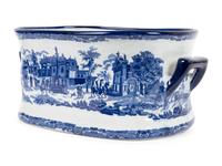 An English Transfer-Decorated Stoneware Basin