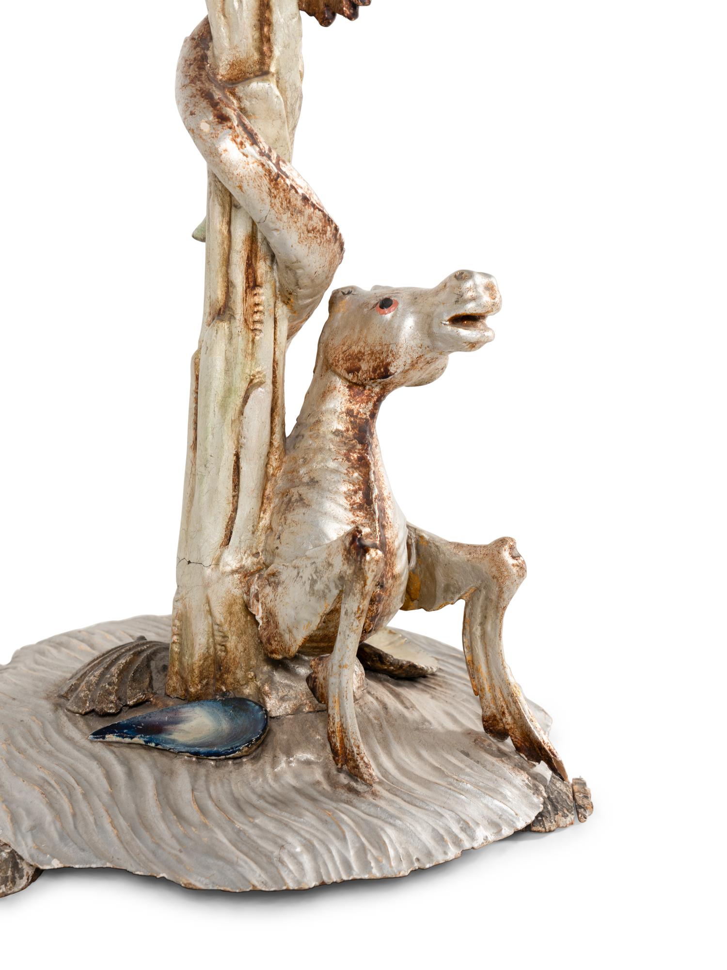 A Painted and Parcel-Gilt "Grotto" Table