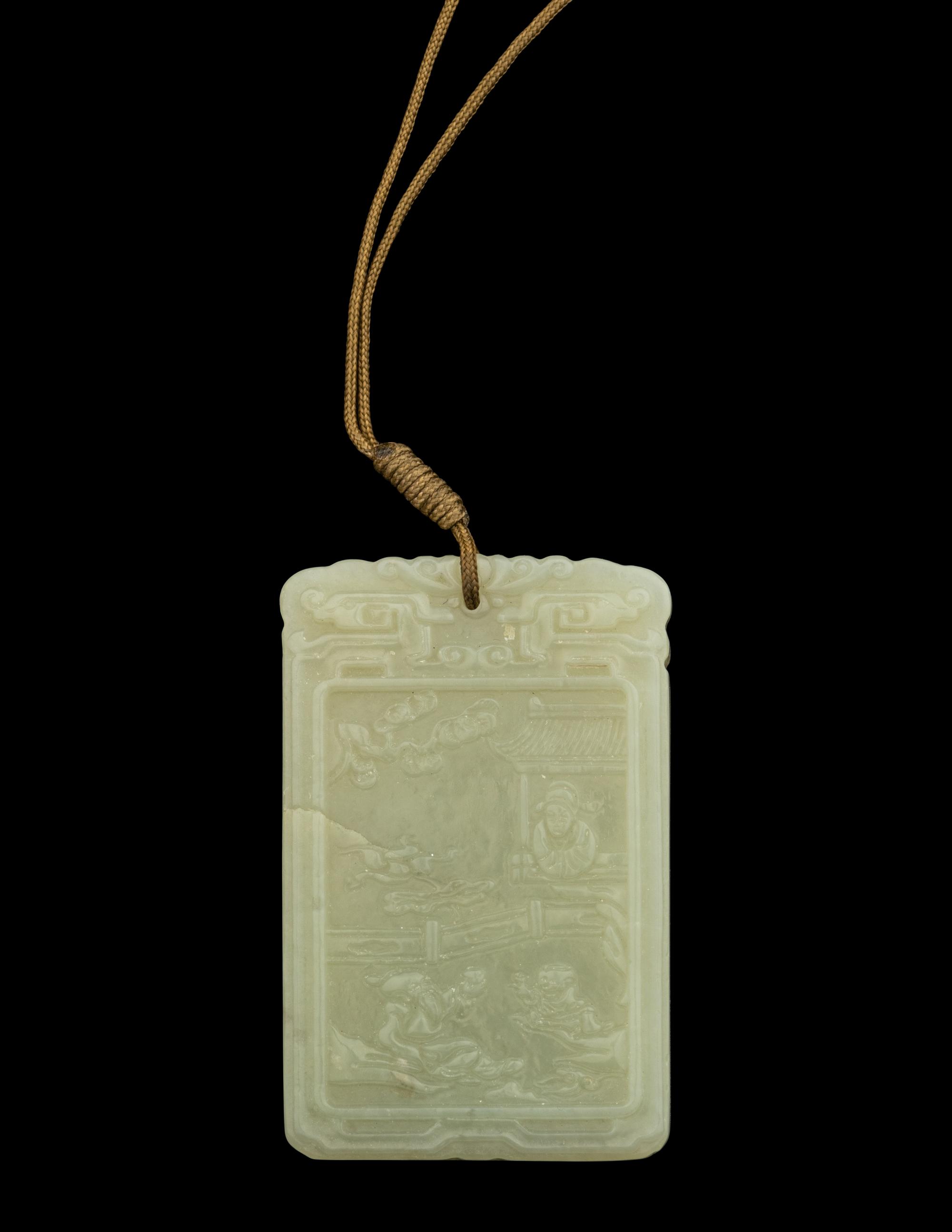 Six Chinese Celadon Jade Pendants