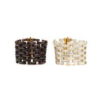 Angela Pintaldi, Two Mother-of-Pearl and Yellow Gold Bracelets