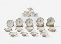 An assembled collection of forty-one Sèvres Napoleon III Imperial porcelain tablewares, various dates primarily ranging 1844-1853