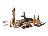 Eight Egyptian Wood Items