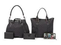 Five Gucci Items: Two Bags, Two Wallets, One Passport Holder, 2010s