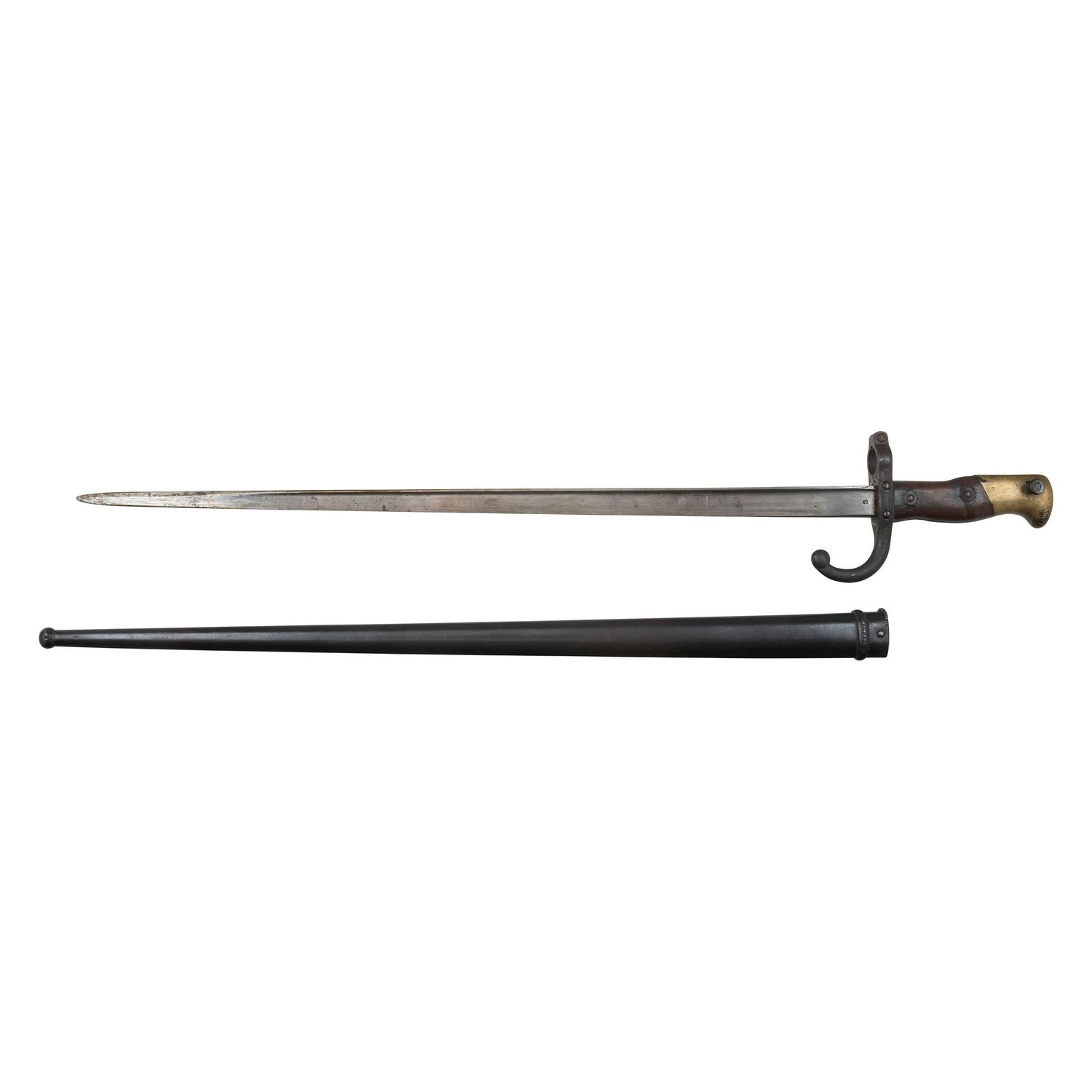 Lot of 3 Edged Weapons Including: French M1874 Gras Bayonet, US M1 Bayonet, Robeson USN Mk 2 Knife