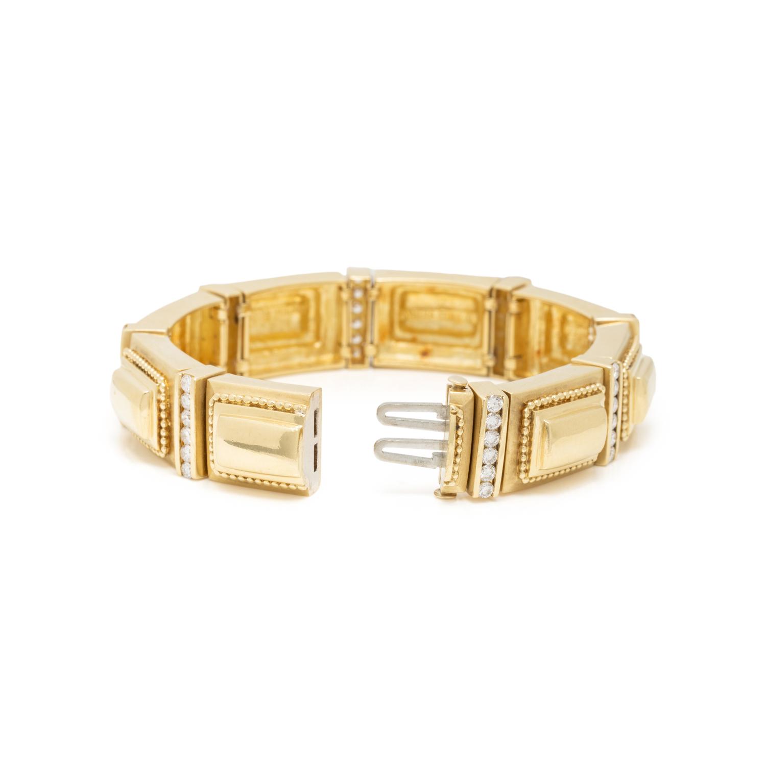 SIEDENGANG, YELLOW GOLD AND DIAMOND 'ATHENA' BRACELET