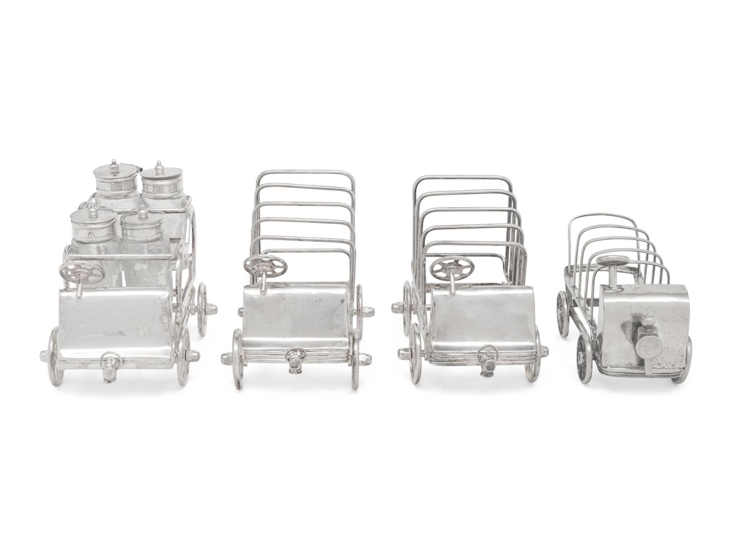 Four Whimsical Car-Form Table Articles