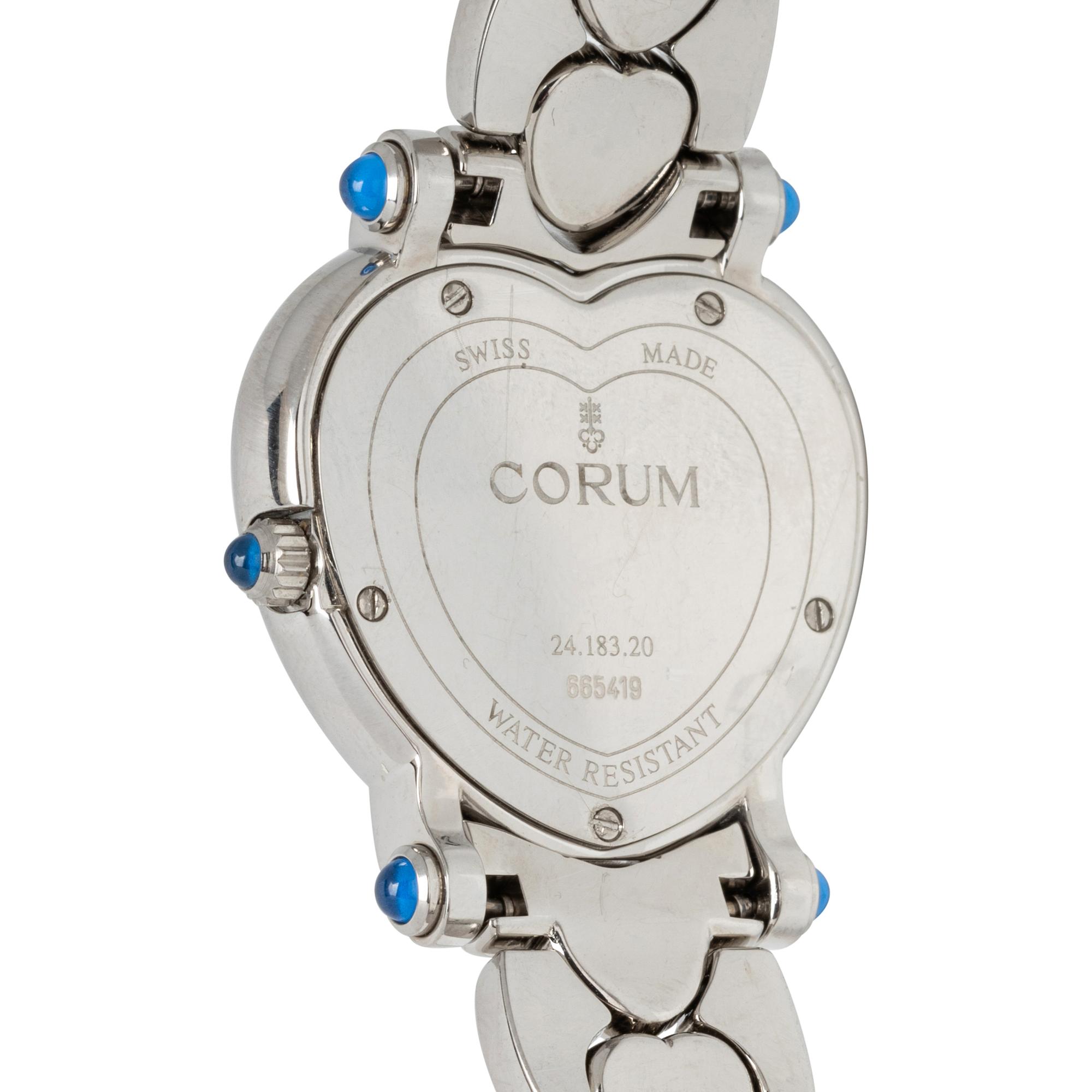 CORUM, STAINLESS STEEL, DIAMOND, AND MOTHER-OF-PEARL WATCH