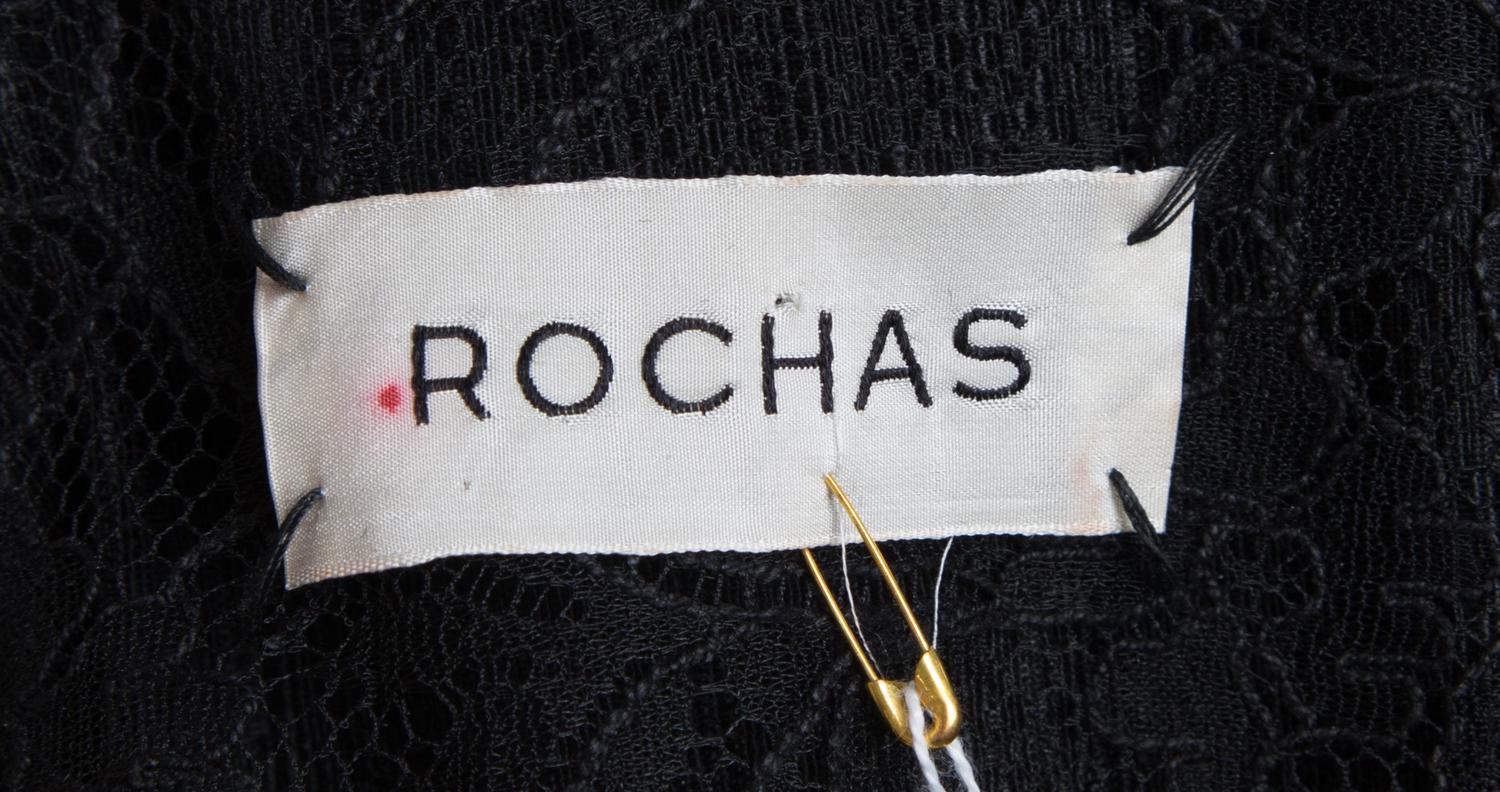 A Rochas Black Tiered Coat, Size 44.