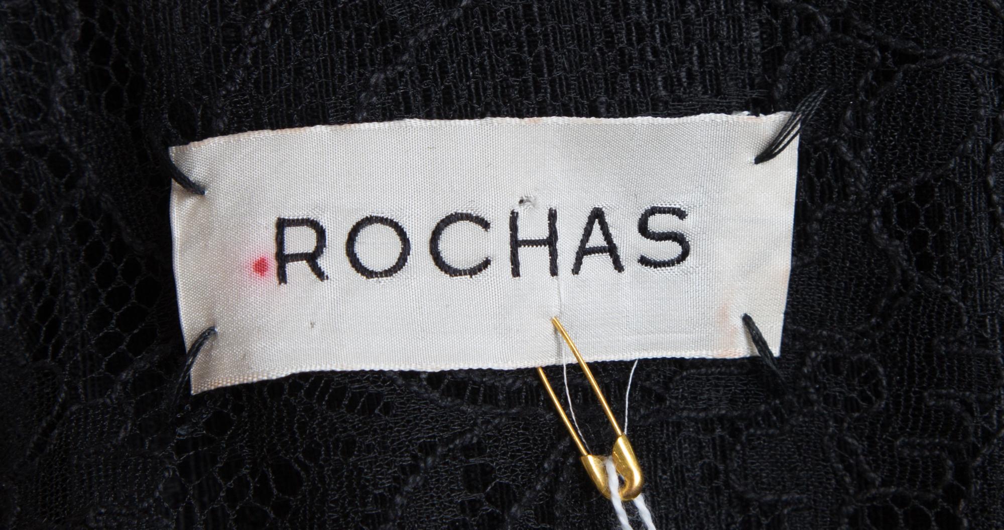 A Rochas Black Tiered Coat, Size 44.