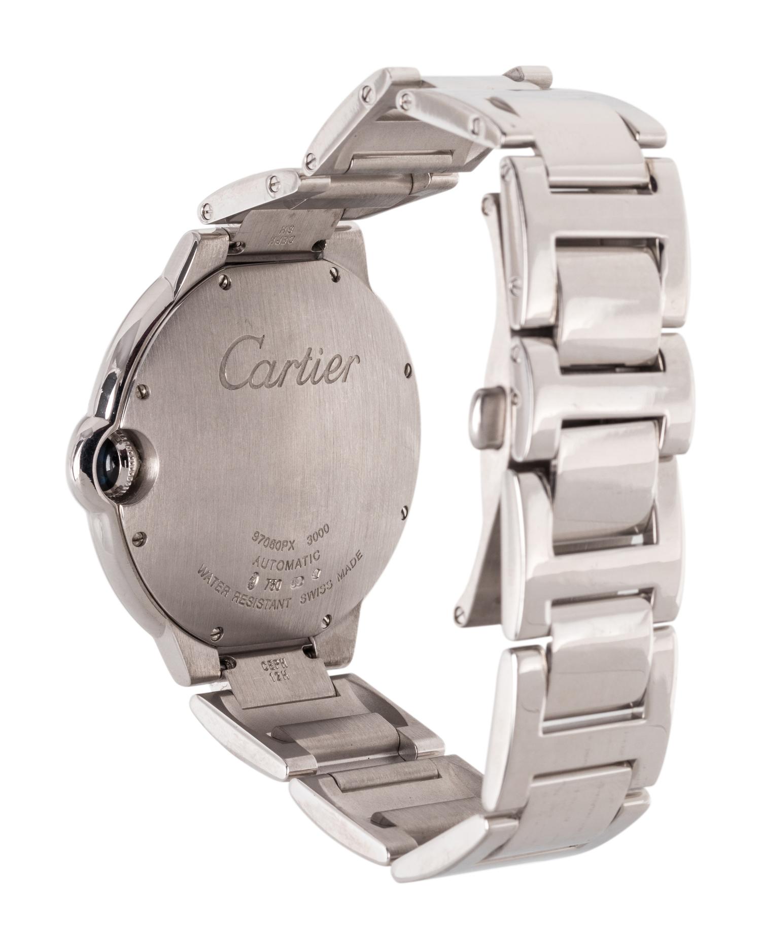 CARTIER, 18K WHITE GOLD AND DIAMOND 'BALLON BLEU XL' WRISTWATCH
