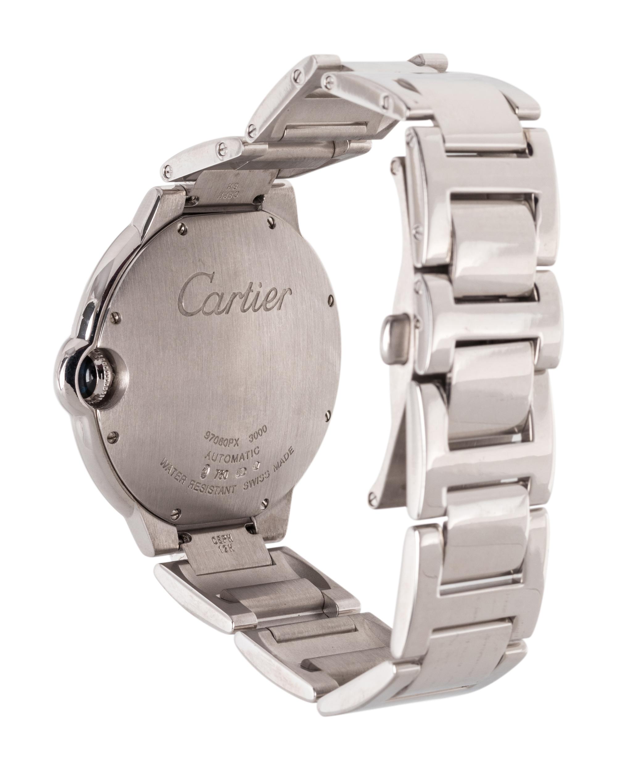 CARTIER, 18K WHITE GOLD AND DIAMOND 'BALLON BLEU XL' WRISTWATCH