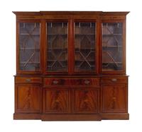 A George III Style Mahogany Breakfront Bookcase