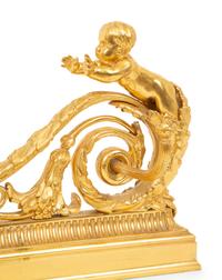 A Pair of Louis XVI Style Gilt Bronze Chenets