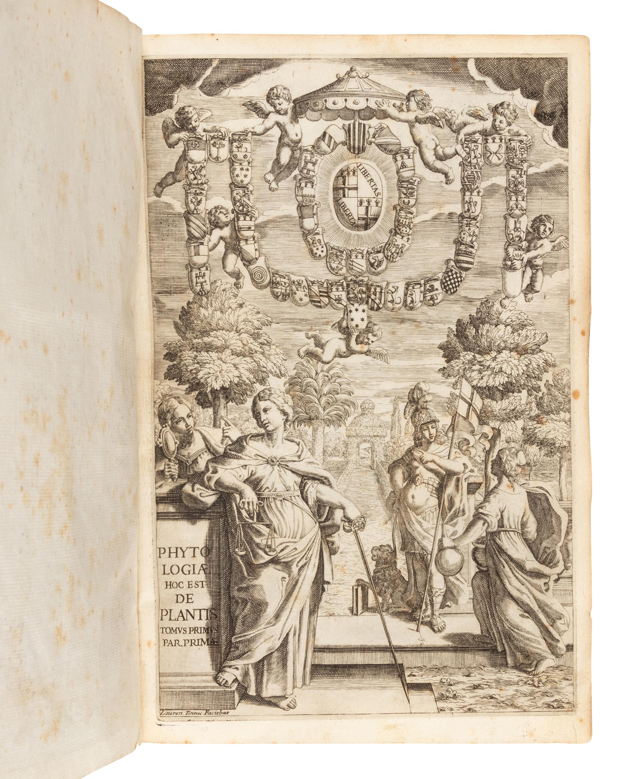 AMBROSINI, Giacinto (1605-1671). Phytologiae; hoc est De Plantis partis primae tomus primus . Bologna: sumptibus Haeredum Evangelistae de Duccijs, 1666.