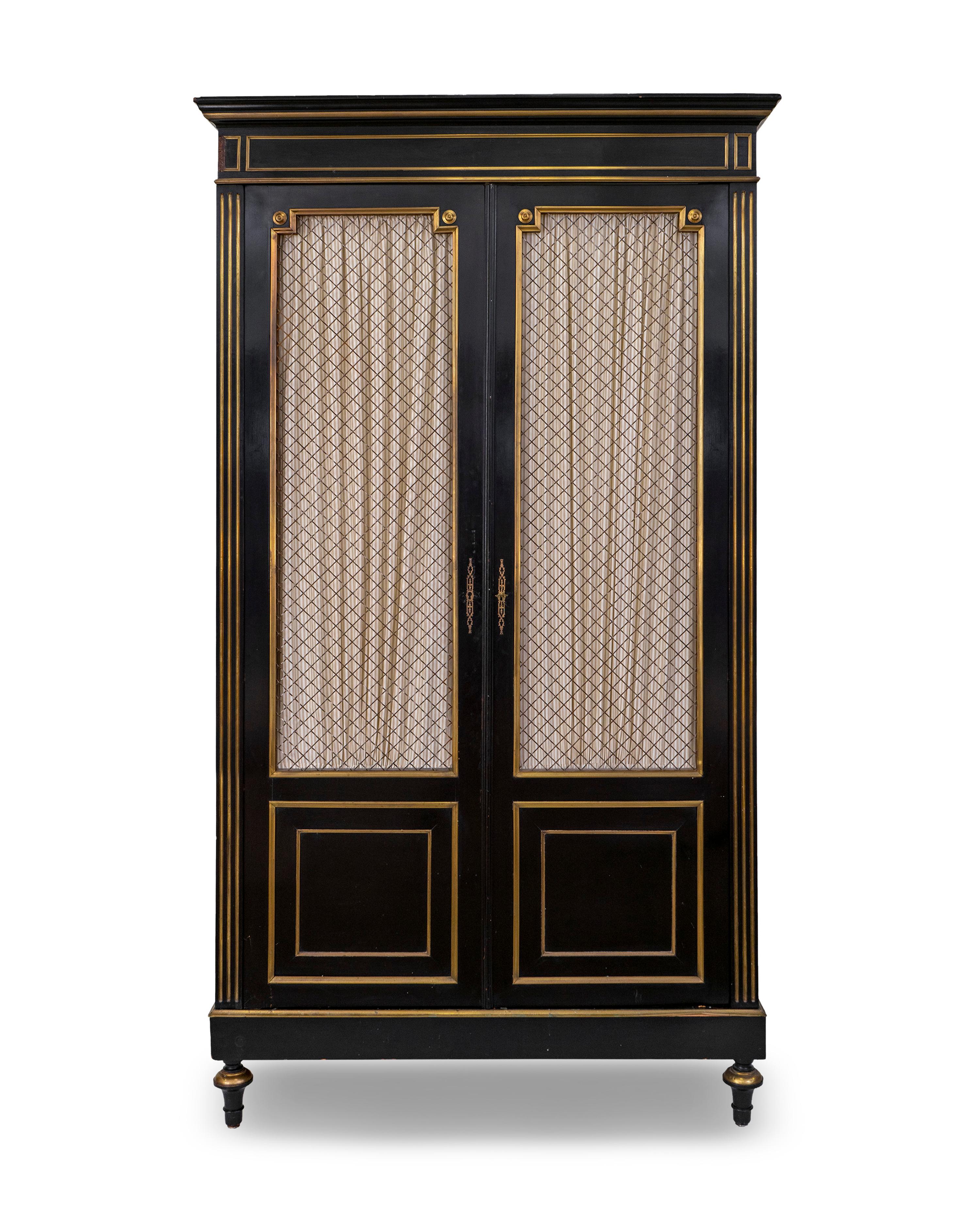 A Regency Style Ebonized and Gilt Metal Mounted Cabinet — 20TH CENTURY