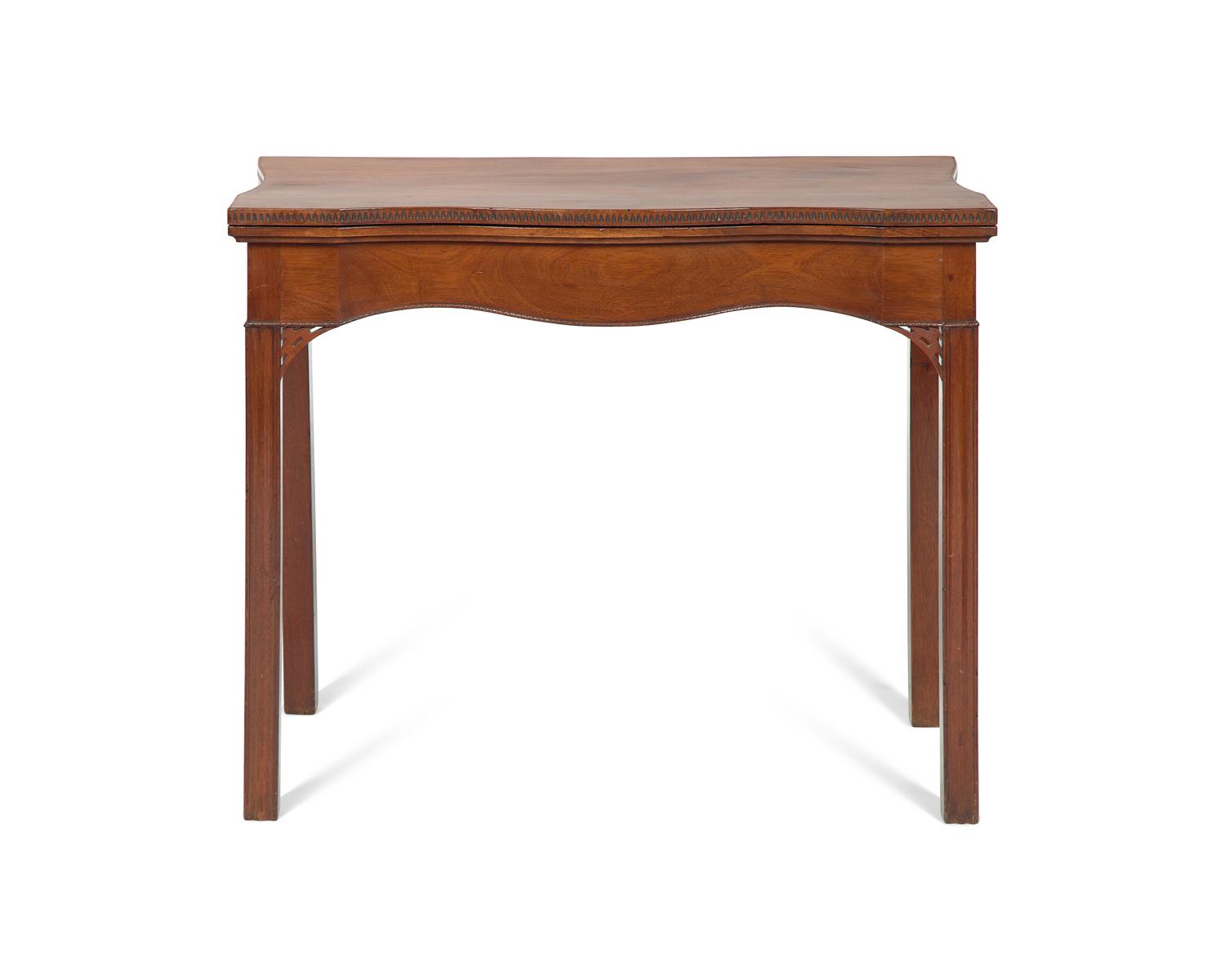 A Chippendale Serpentine Carved Mahogany Card Table