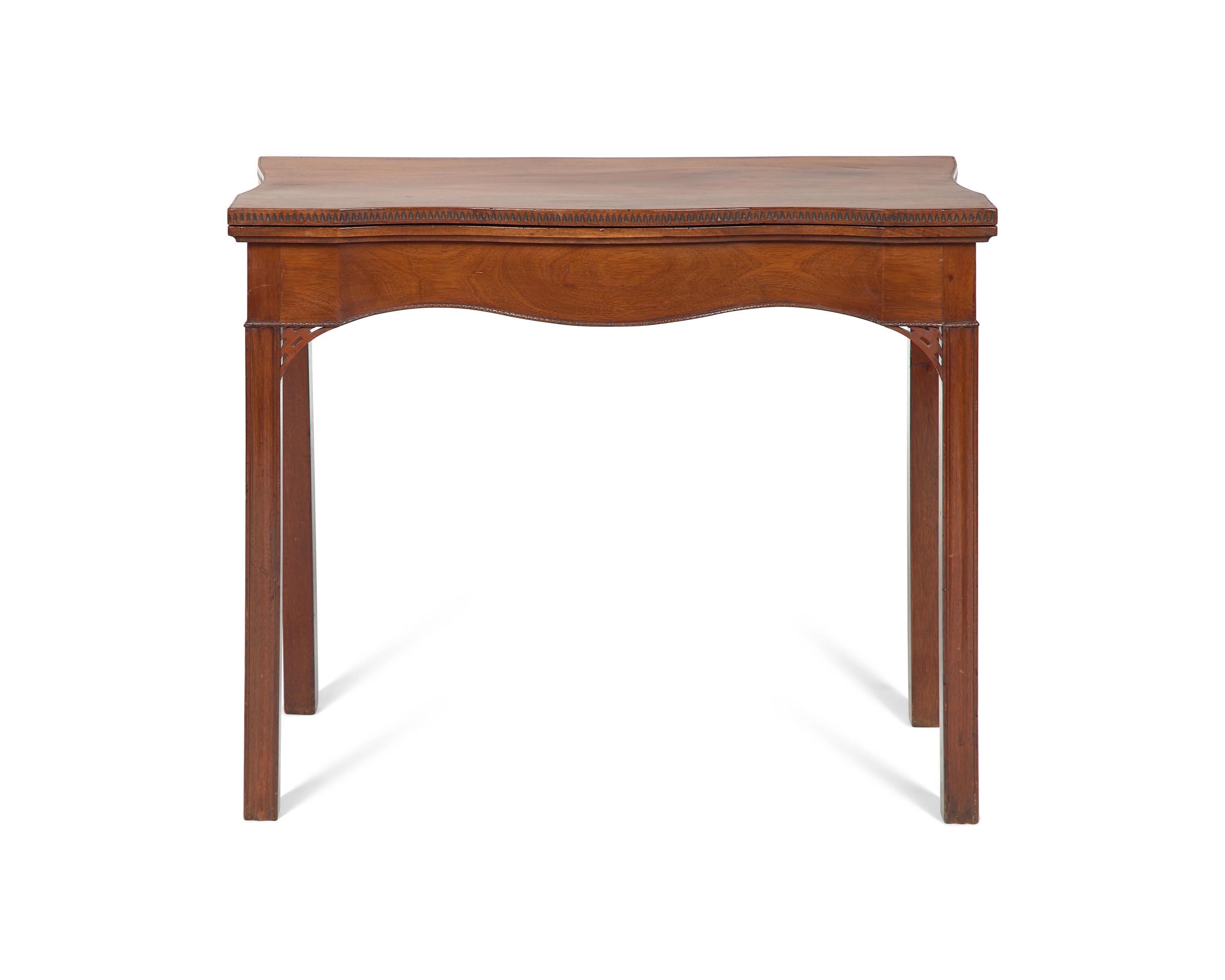 A Chippendale Serpentine Carved Mahogany Card Table