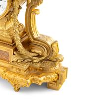 A Louis XVI Style Gilt Bronze Mantel Clock