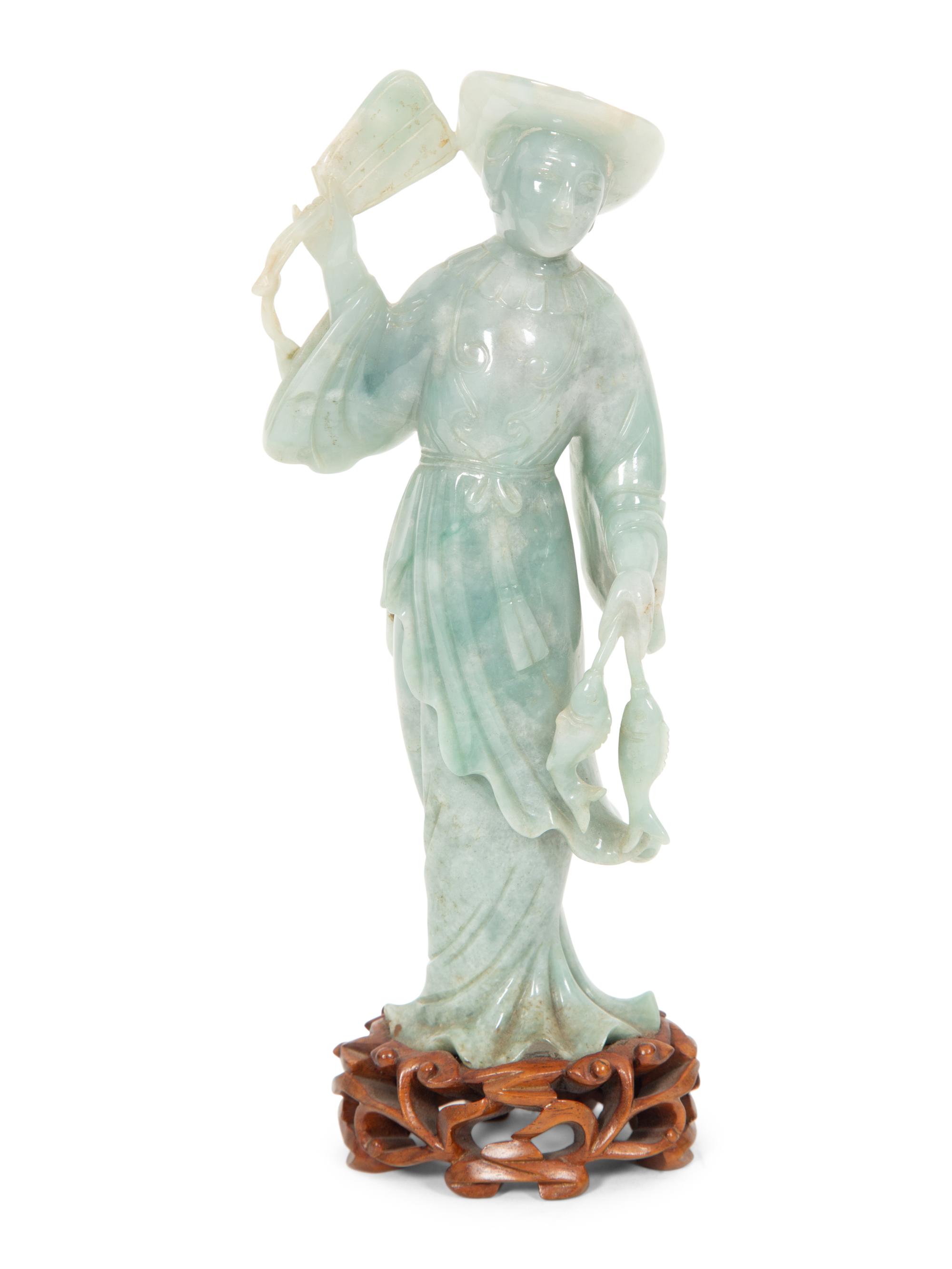 Chinese Jadeite Figure of a Female Immortal