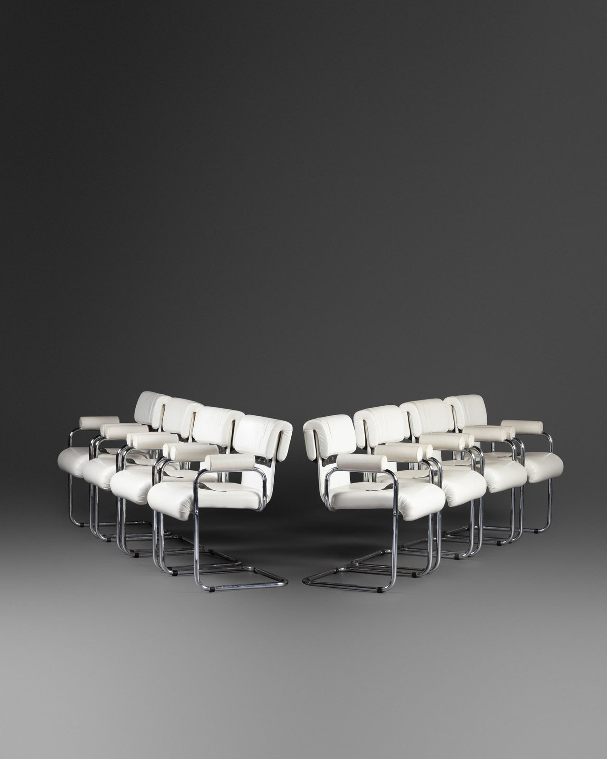 Set of Eight Dining Chairs, c. 1975, Mariani, Italy