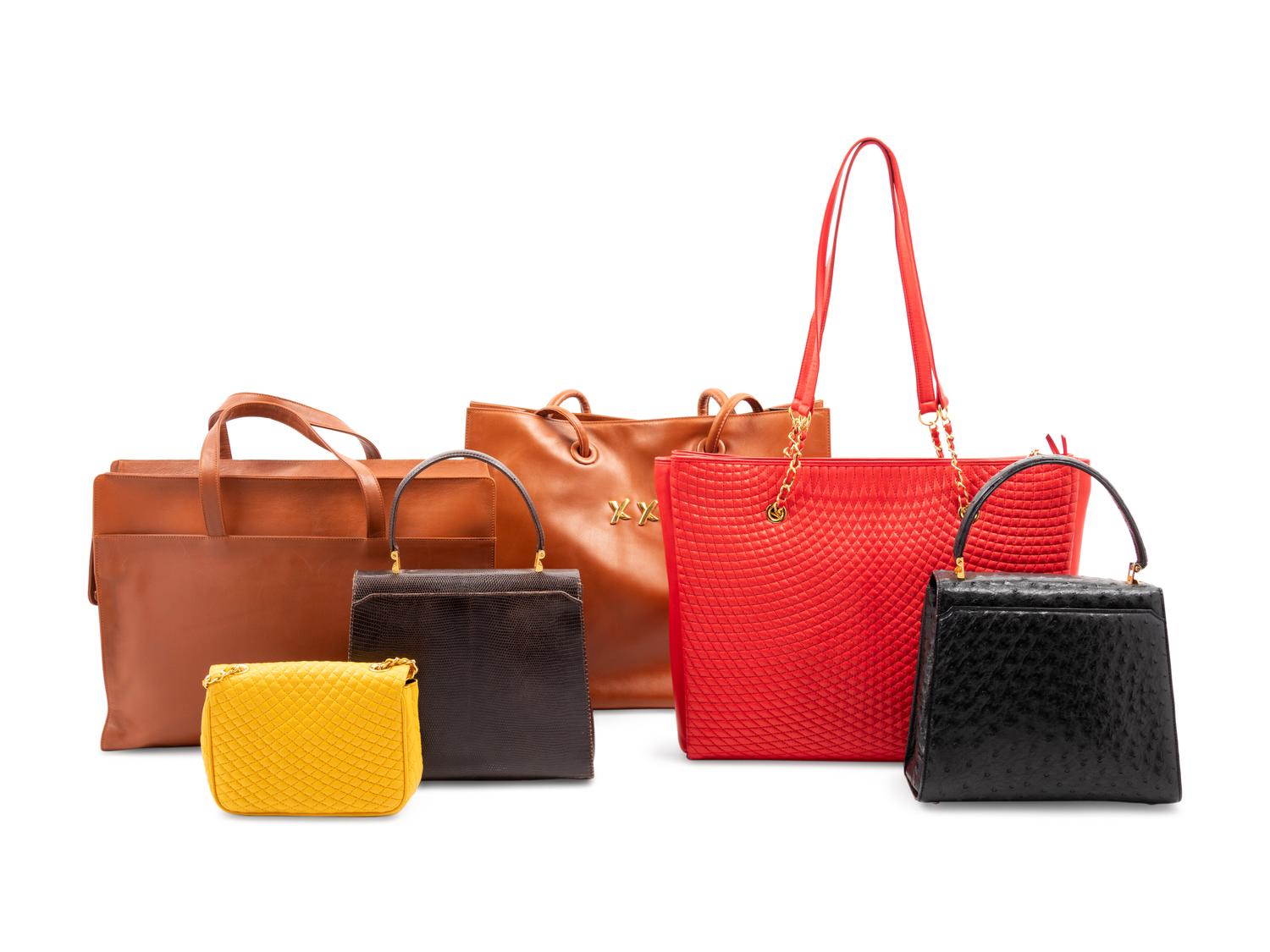 Collection of Six Bags; Two Picasso, Two Tiffany, Two Bally, 1980-2010s