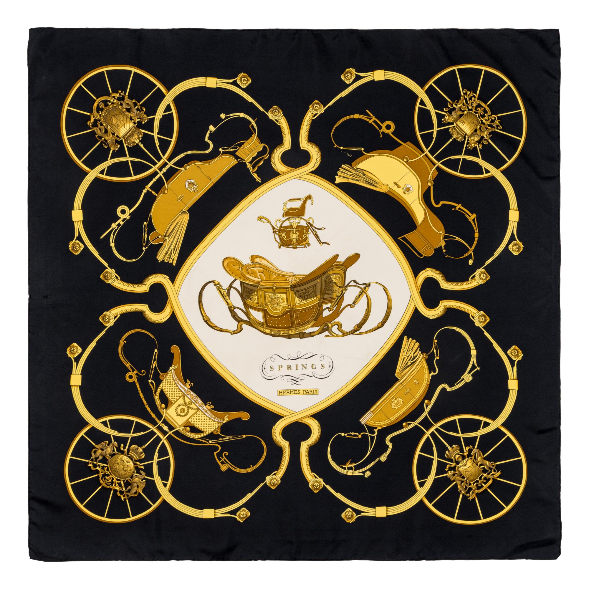 Hermès, Three Silk Scarves 90 & One Silk Scarf 65
