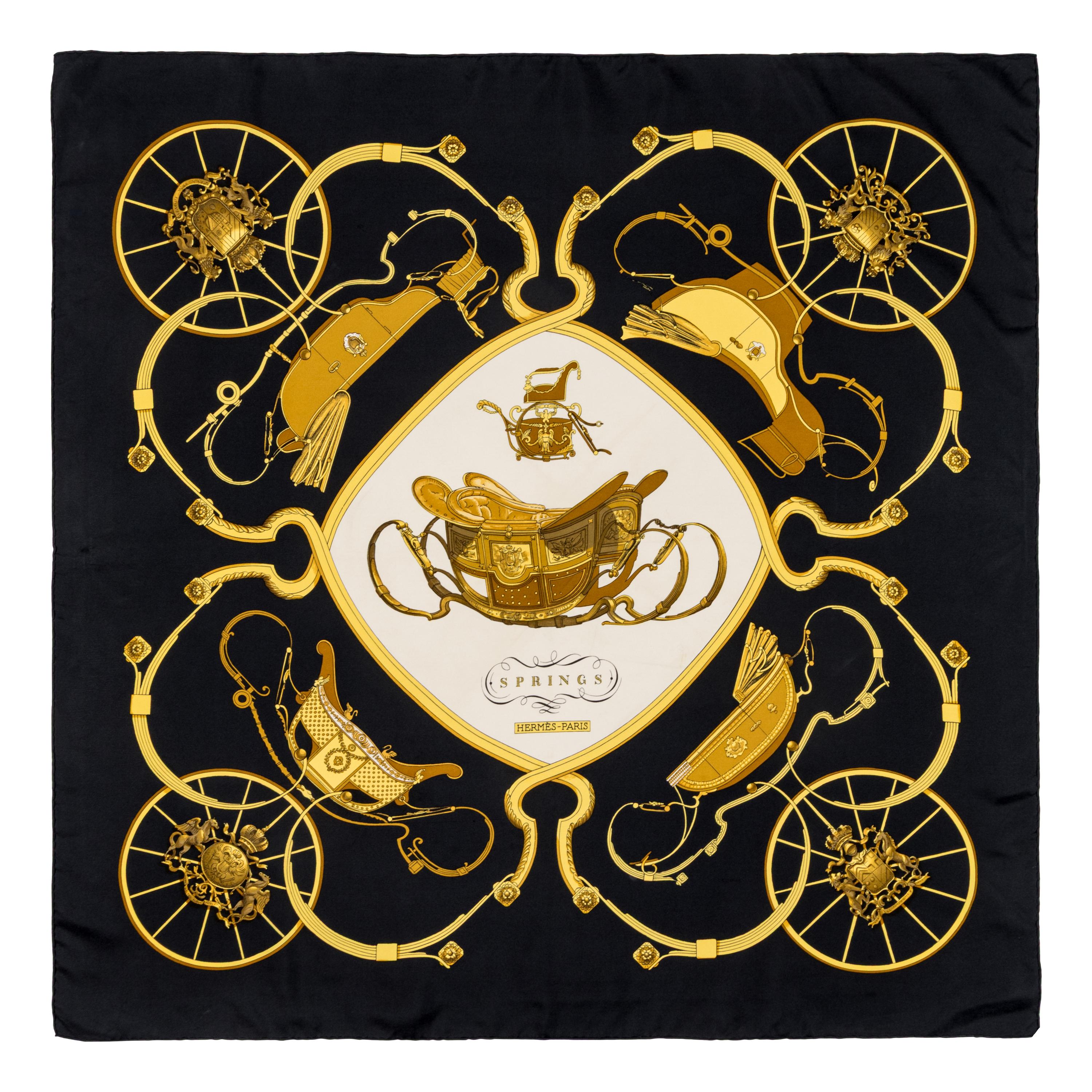 Hermès, Three Silk Scarves 90 & One Silk Scarf 65