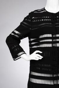 Ralph Rucci Wool Crepe and Net Banded Jacket, 2000-10s