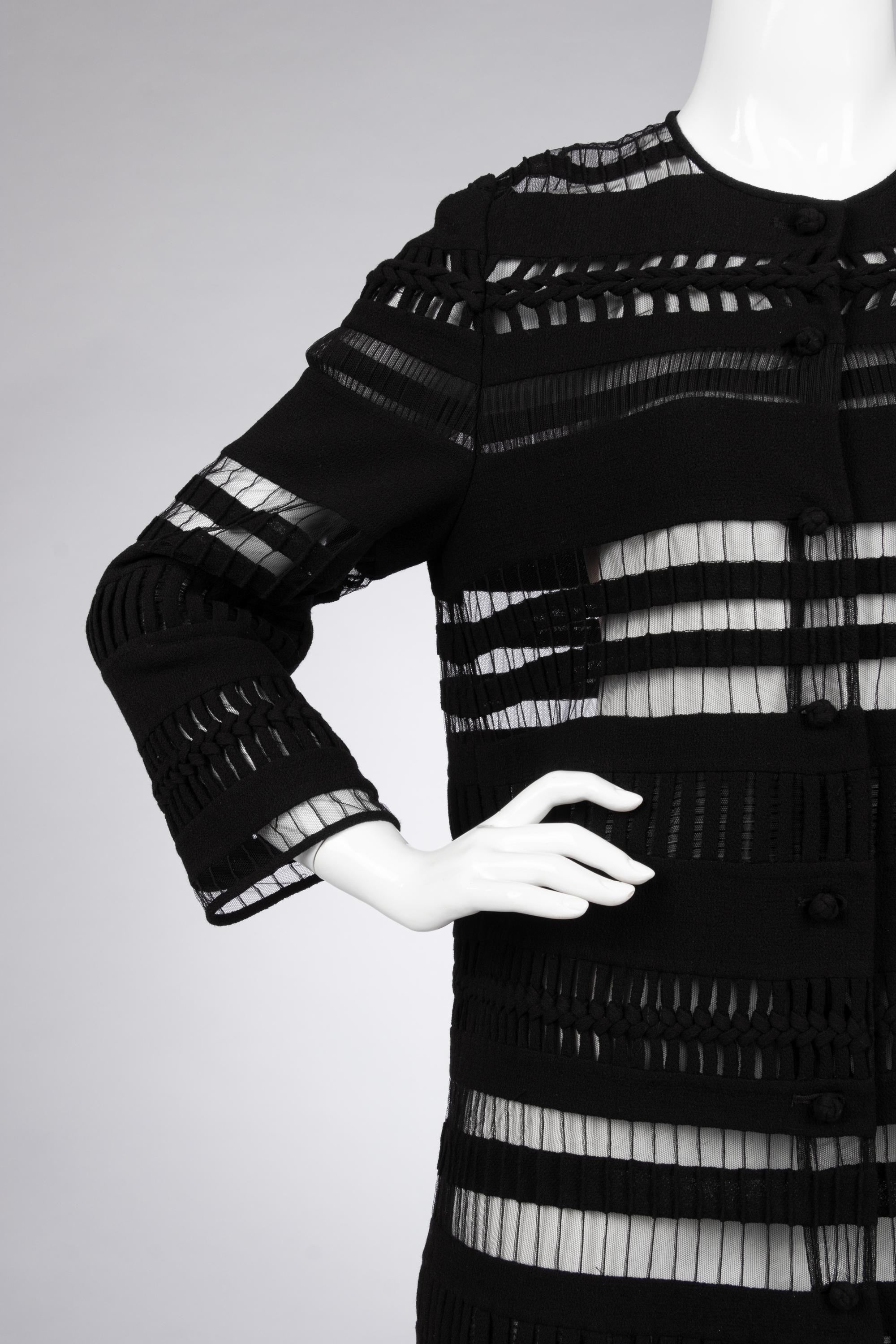 Ralph Rucci Wool Crepe and Net Banded Jacket, 2000-10s