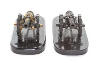 Two Bronze Models of Cannons, Length of first 6 inches.