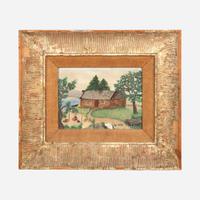 Grandma Moses (American, 1860-1961) At the Camp