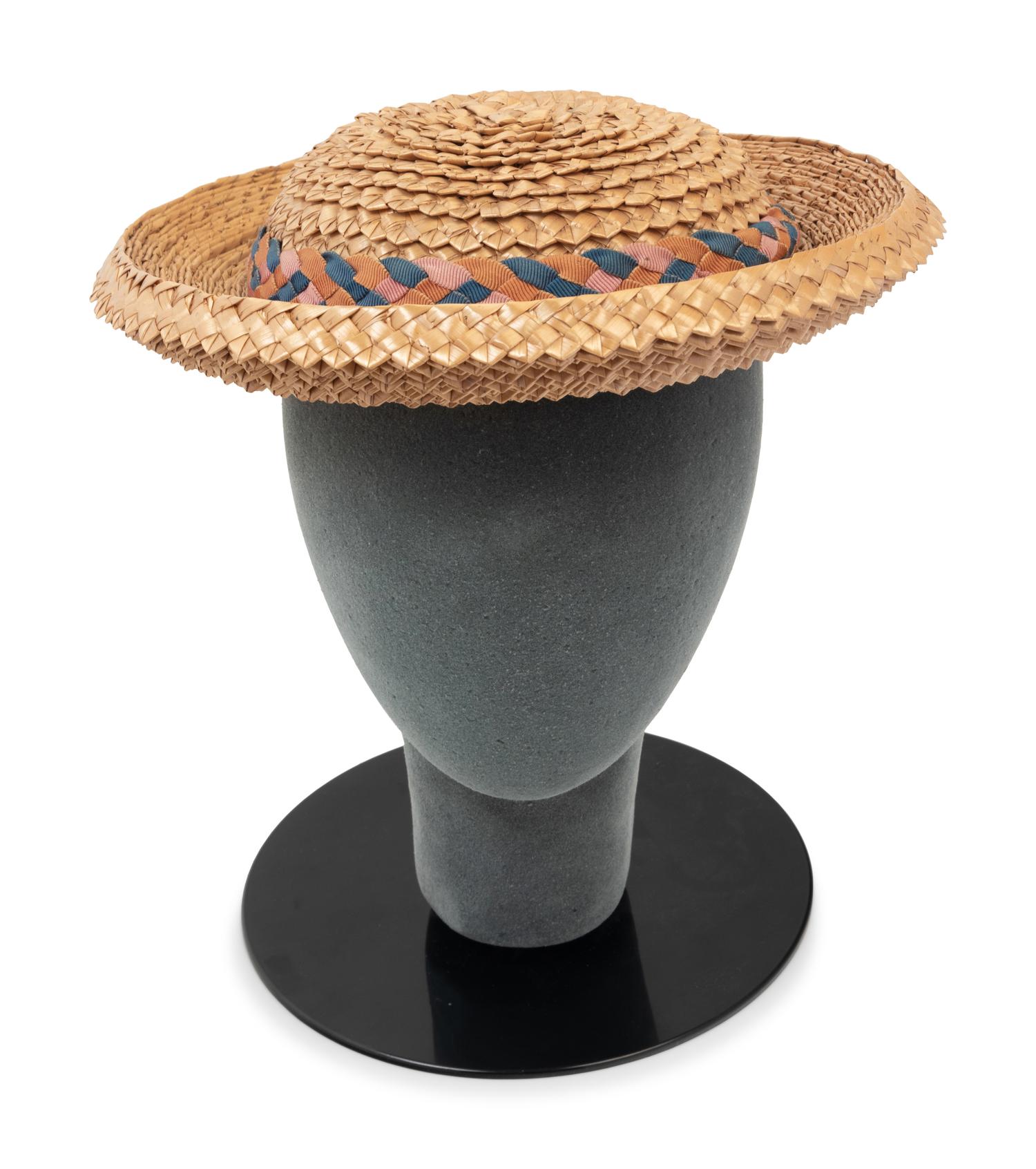 Collection of Six Shirtwaists and One Straw Hat, 1890-1920