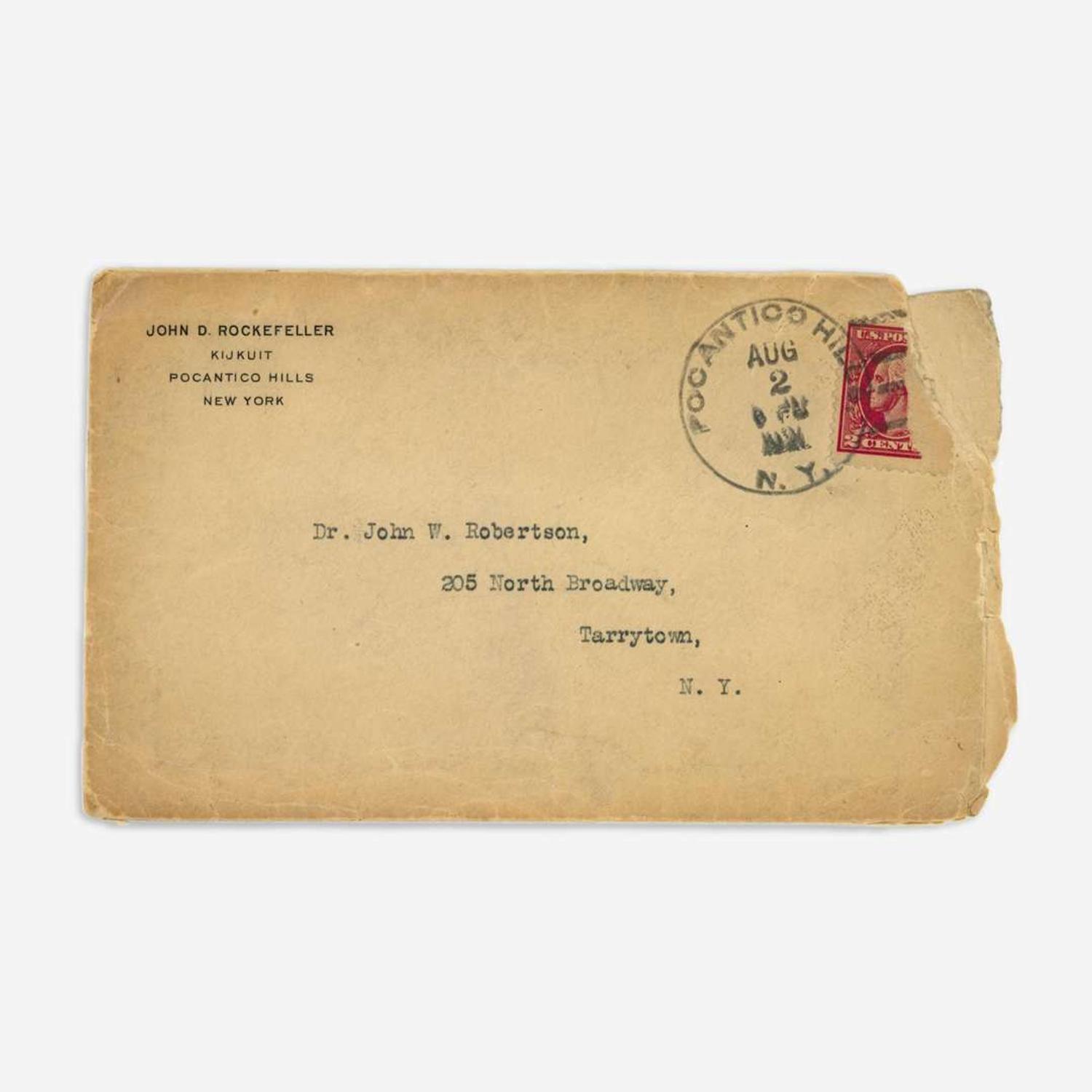 [Business, Industry & Finance] Rockefeller, John D. Typed Letter, signed