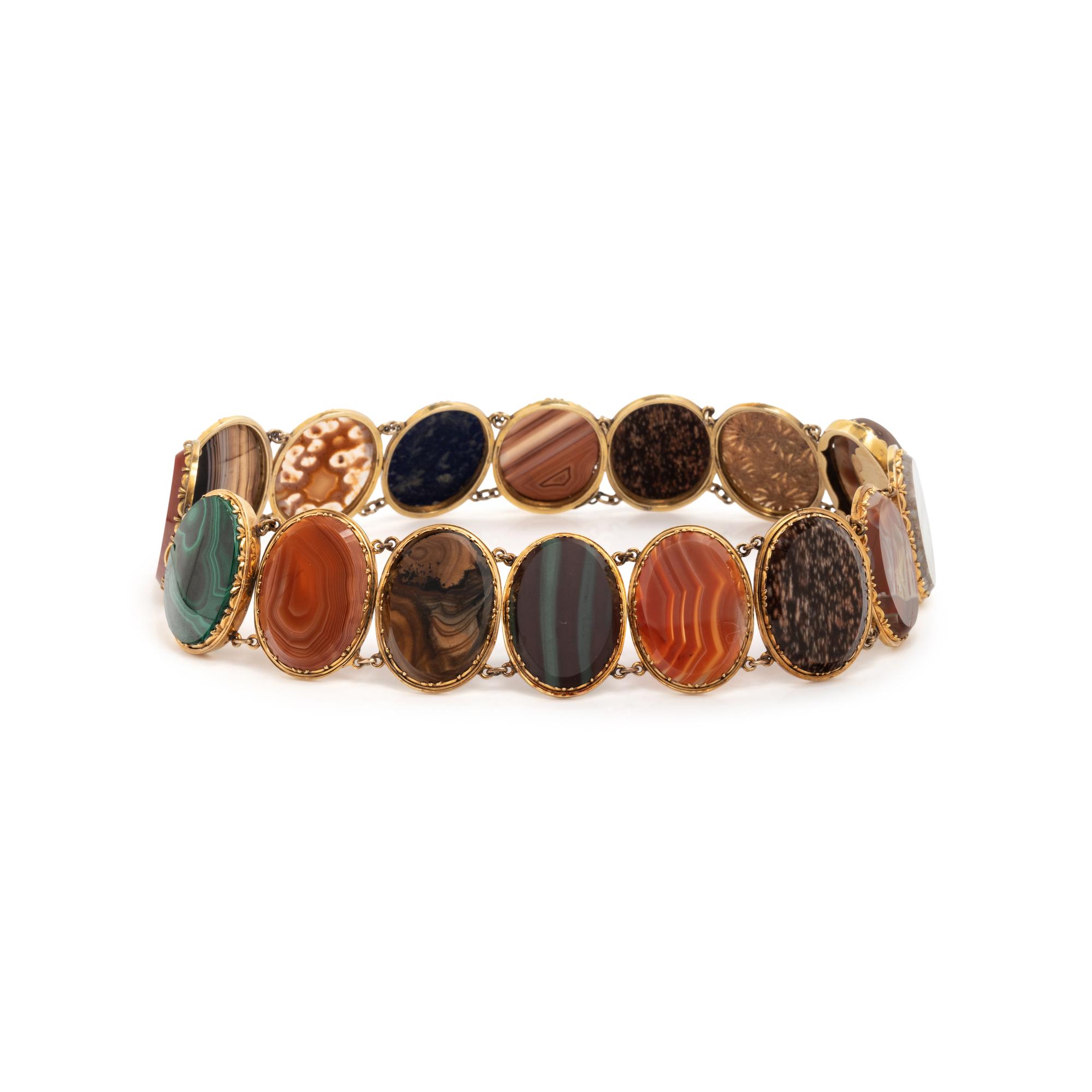 VICTORIAN, PAIR OF HARDSTONE BRACELETS