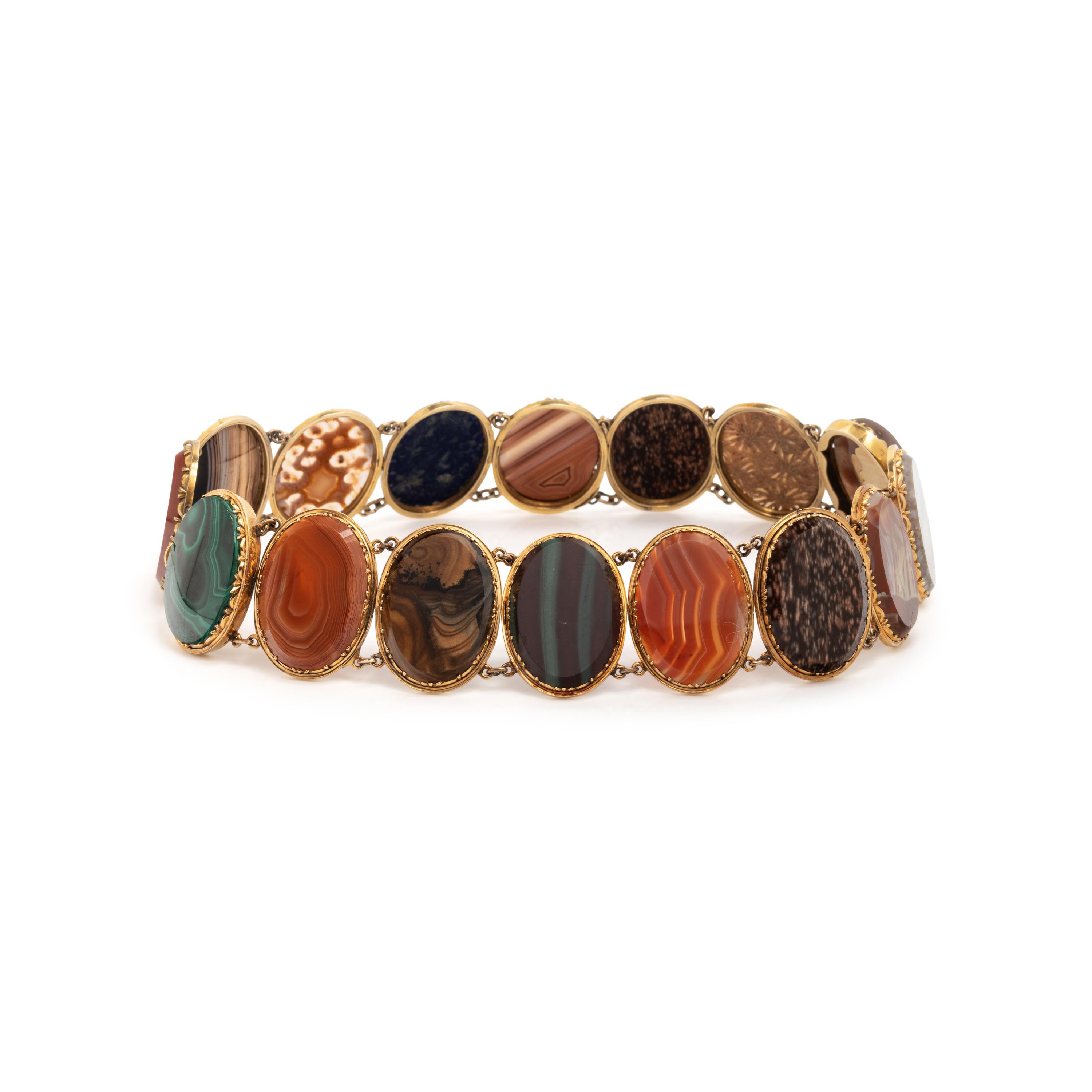 VICTORIAN, PAIR OF HARDSTONE BRACELETS