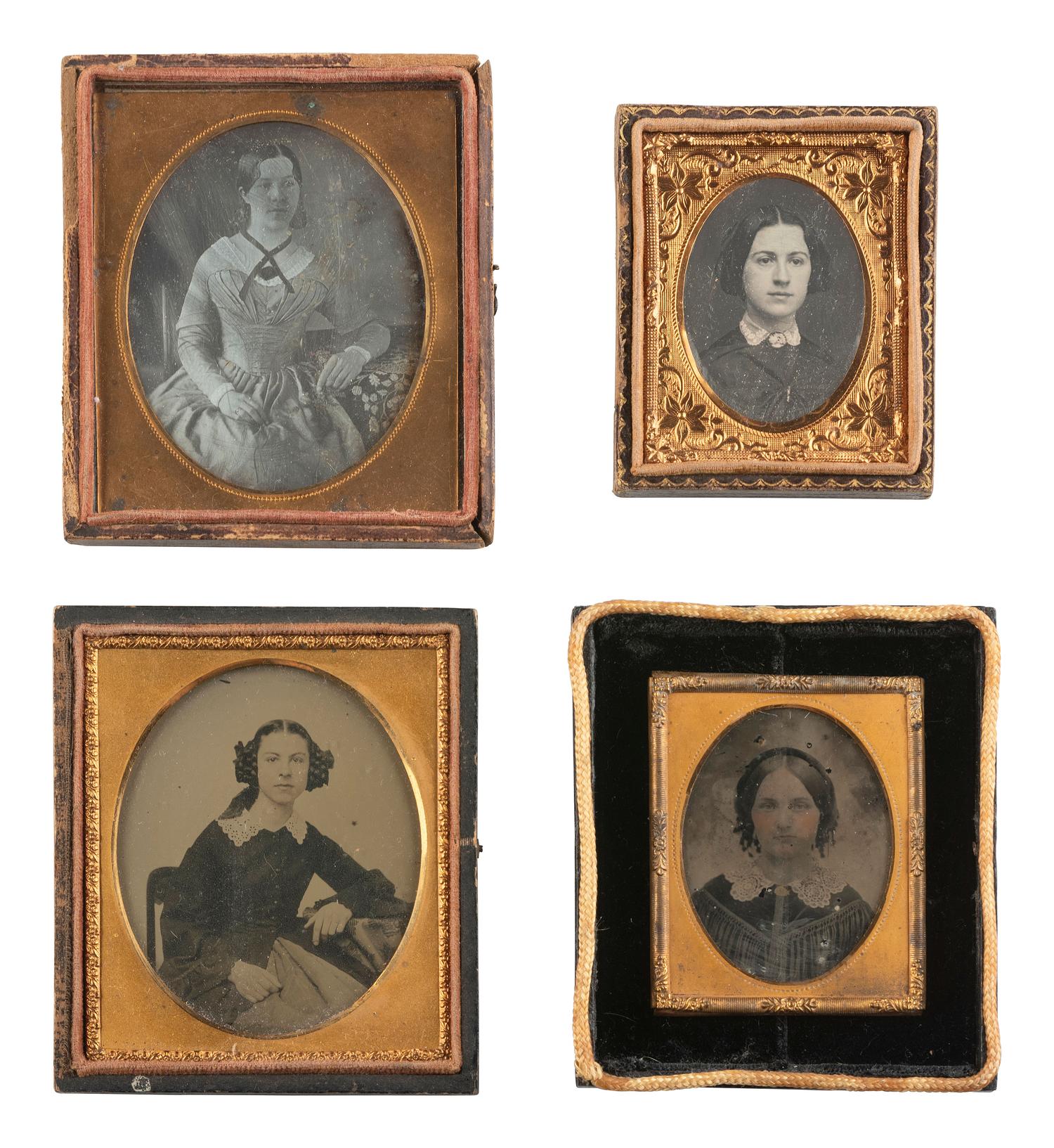 [EARLY PHOTOGRAPHY]. 22 assorted daguerreotypes, ambrotypes, and tintype portraits.