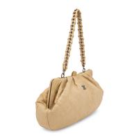 Chanel, Hobo Bag in Quilted Beige Lambskin Leather