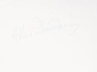 (MUSICIANS) Pavarotti, typed note card signed. Together with Artur Rubenstin, signed promotional booklet.