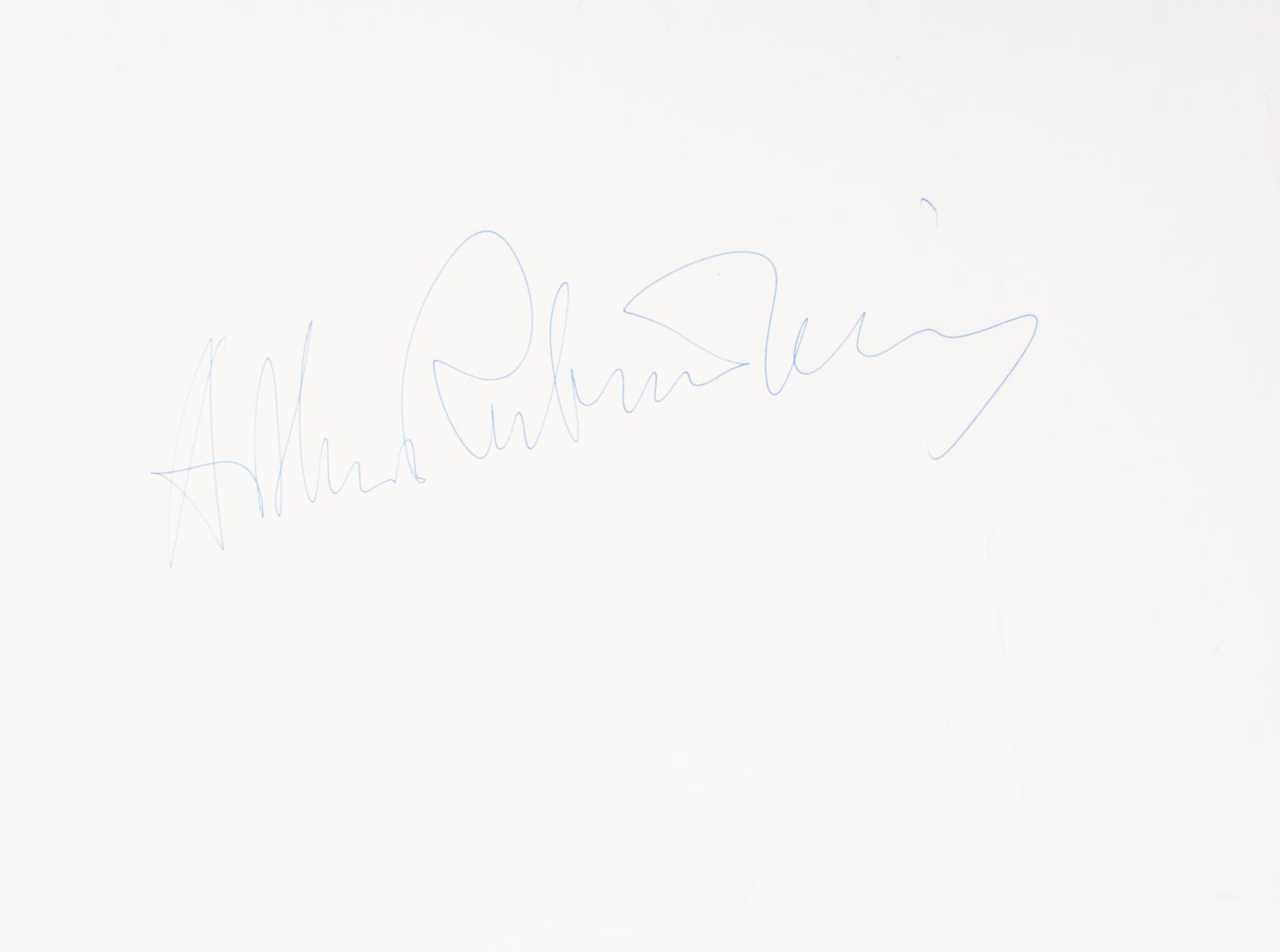 (MUSICIANS) Pavarotti, typed note card signed. Together with Artur Rubenstin, signed promotional booklet.
