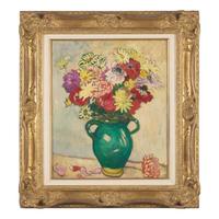 Louis Valtat (French, 1869-1952) — Bouquet de Fleurs, Cruche Verte , 1929
