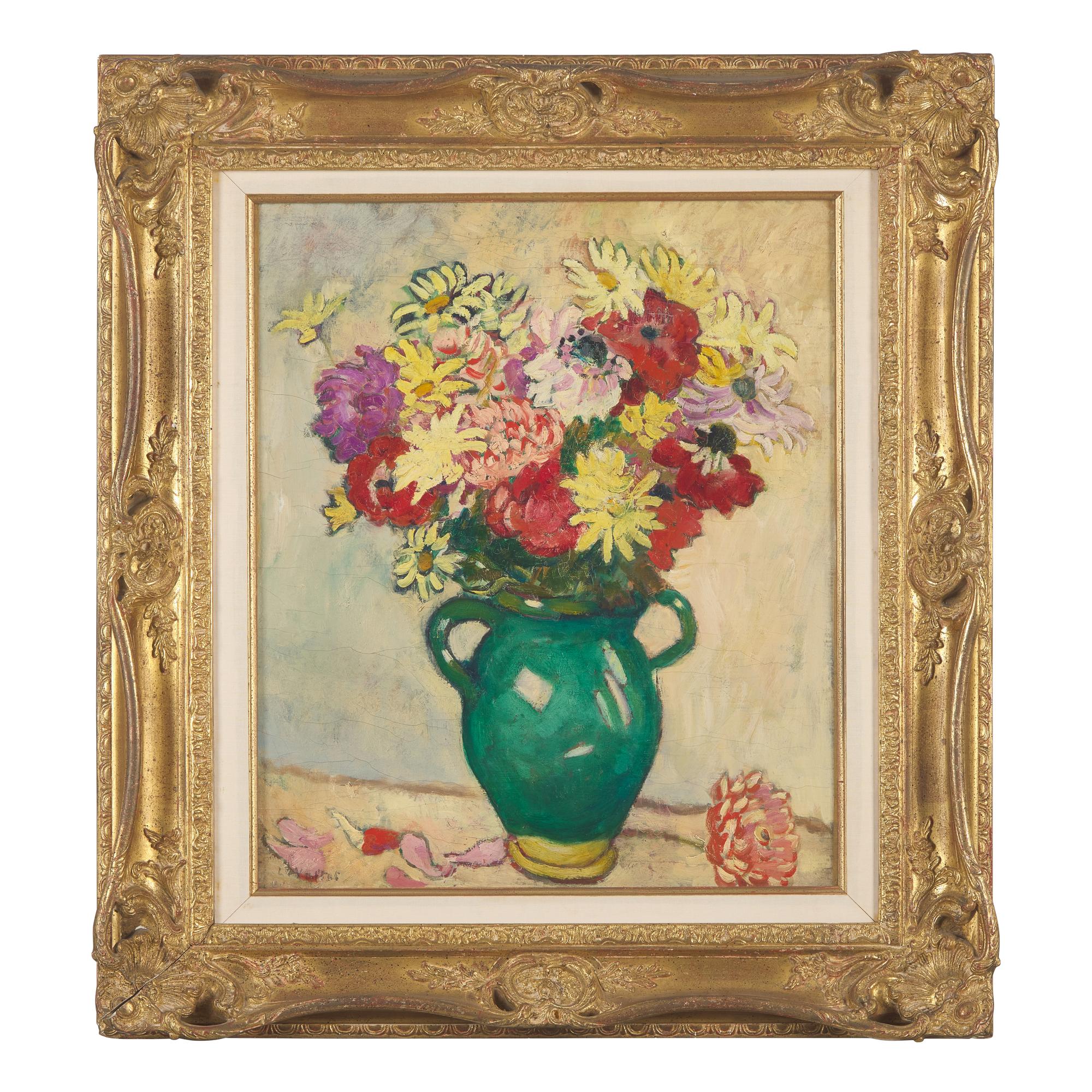 Louis Valtat (French, 1869-1952) — Bouquet de Fleurs, Cruche Verte , 1929