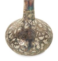 An American Silver Overlaid Glass Scent Bottle