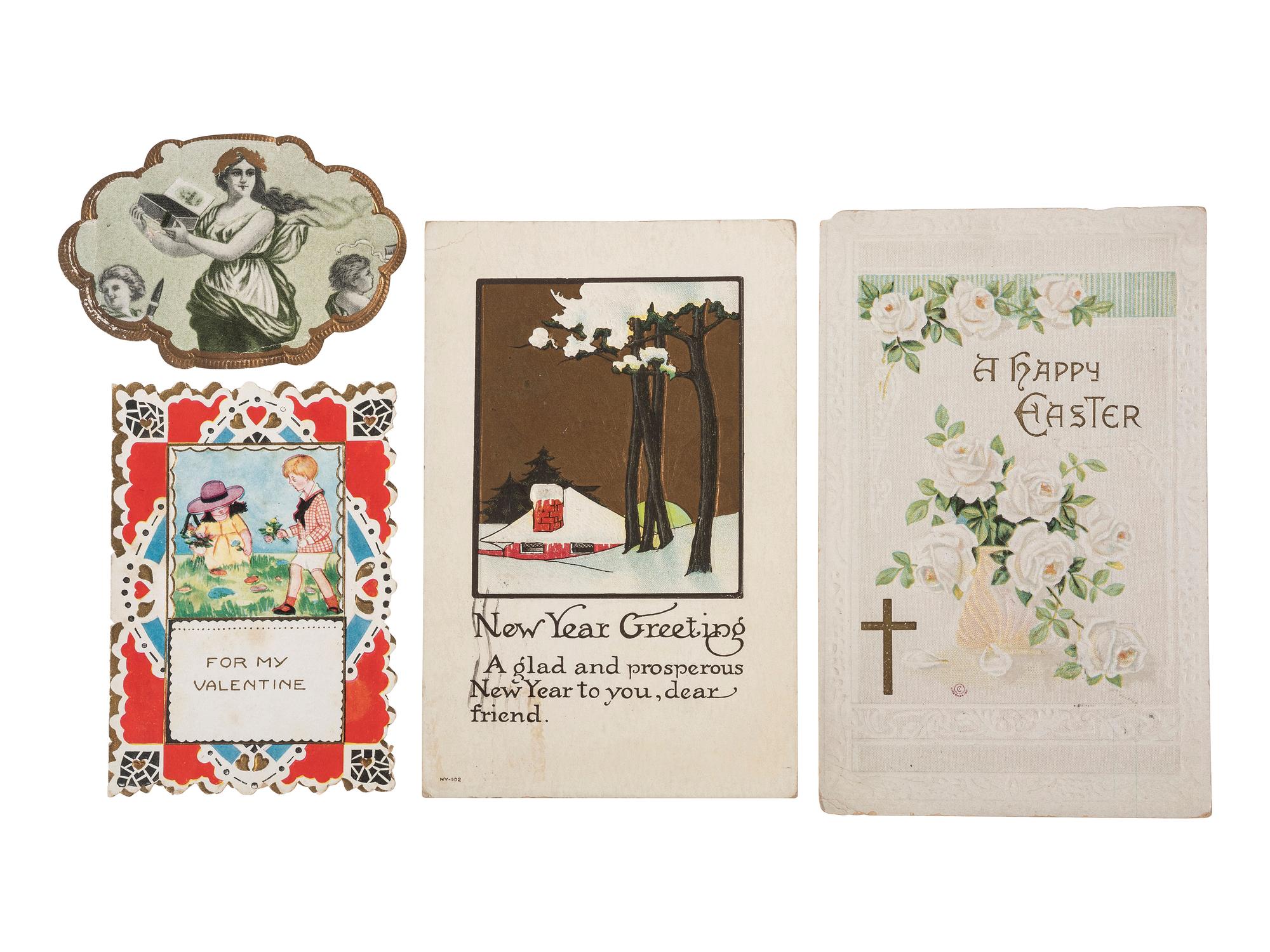 [EPHEMERA]. Large collection of over 500 antique and vintage holiday postcards.
