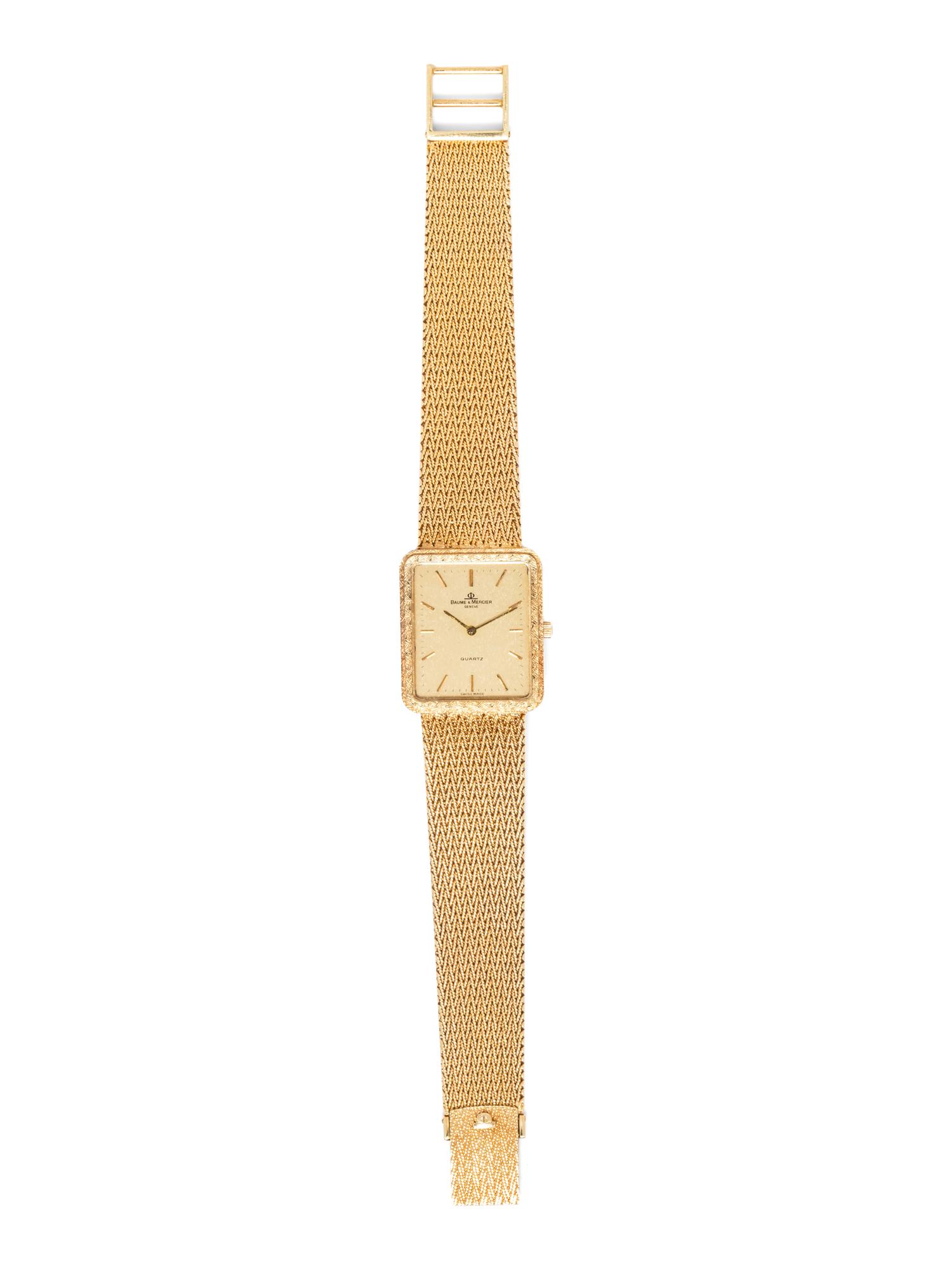 A 14 Karat Yellow Gold Wristwatch, Baume & Mercier,