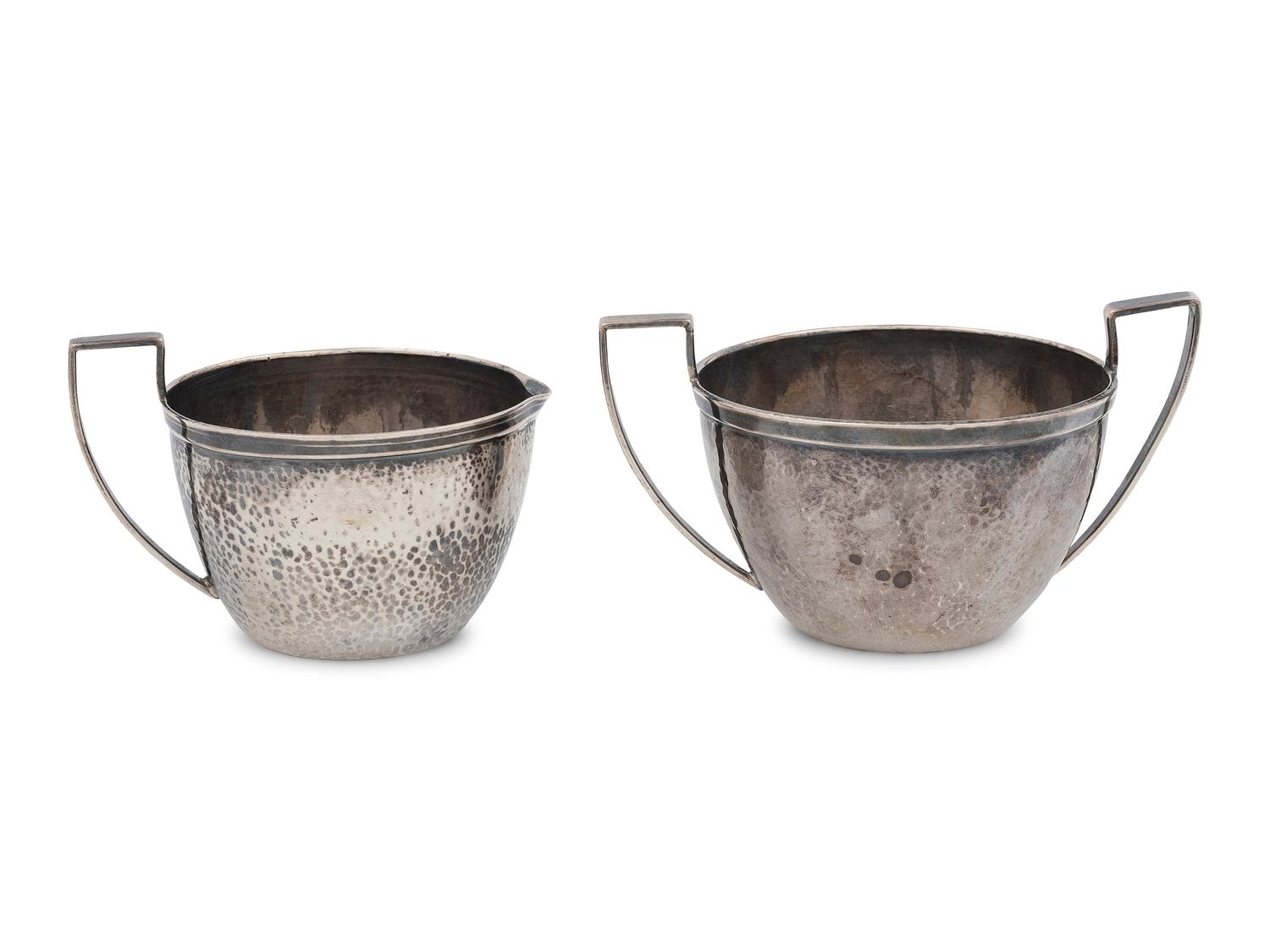 An American Arts & Crafts Silver Creamer and Sugar