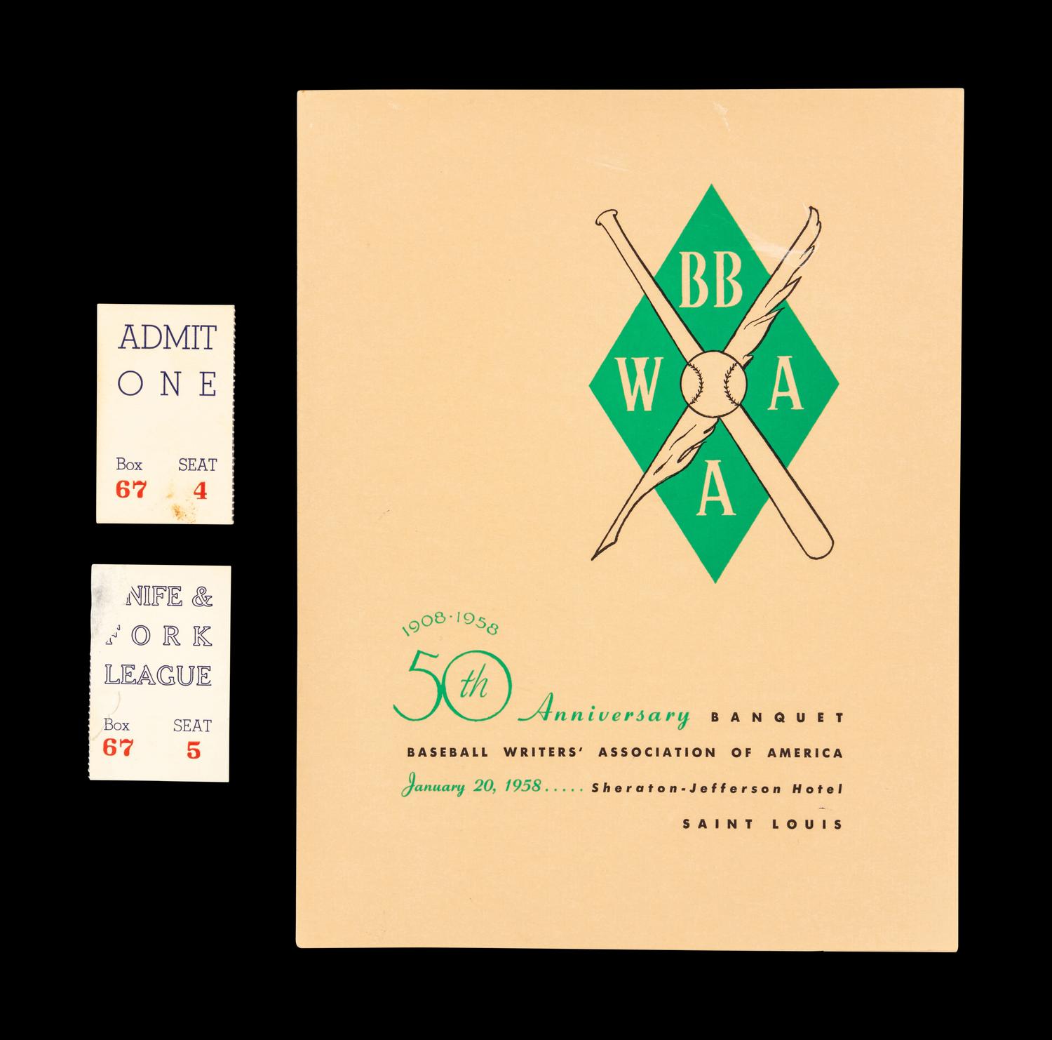 A Multi Signed Vintage 1958 Baseball Writers Dinner Program Featuring Hall of Famers and Notables (Beckett Authentication Services)