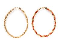 COLLECTION OF YELLOW GOLD, CULTURED PEARL, AND CORAL NECKLACES