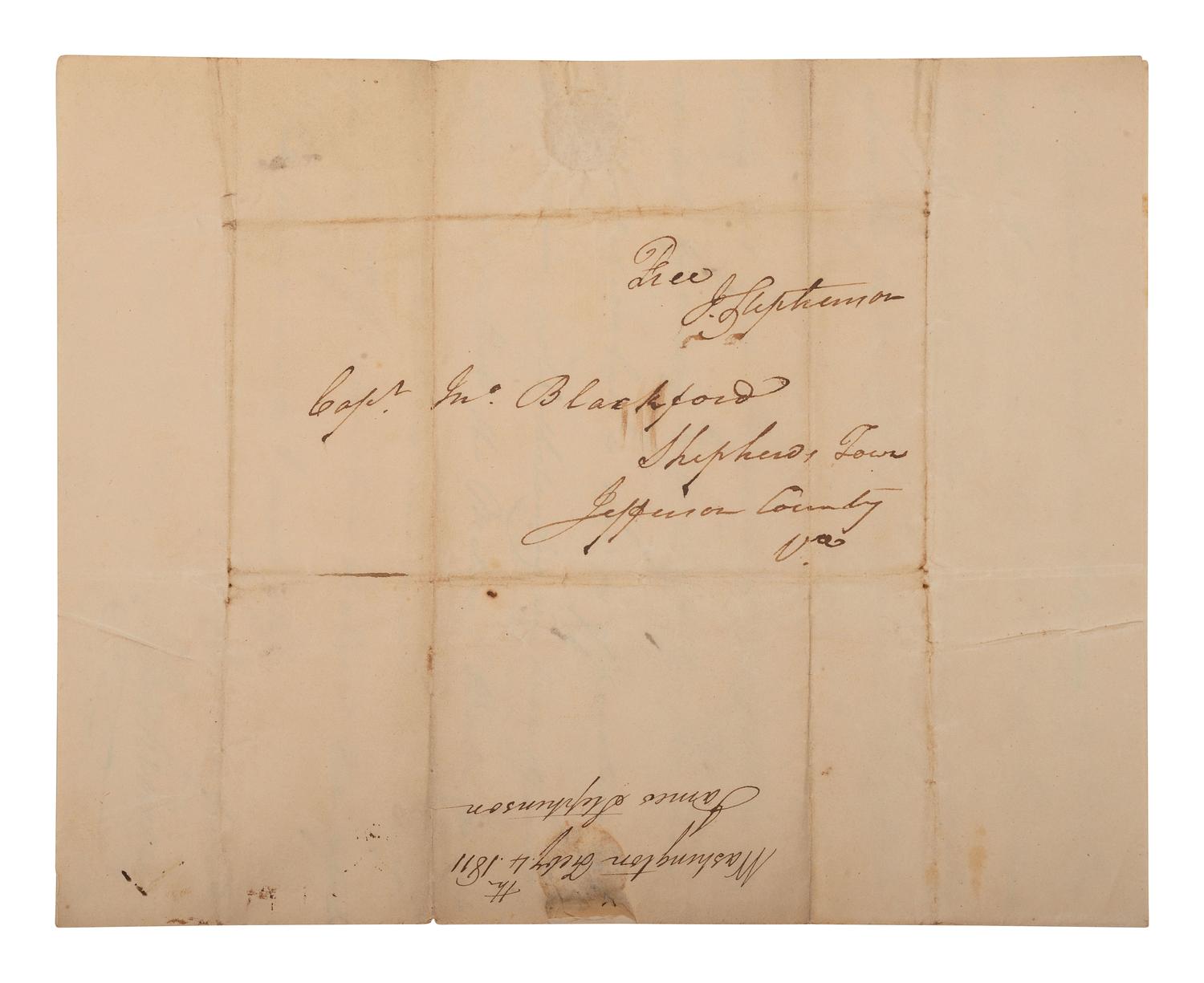[POLITICS] [WAR OF 1812]. 2 ALSs , including letters from James STEPHENSON (1764-1833) & William VERNON.