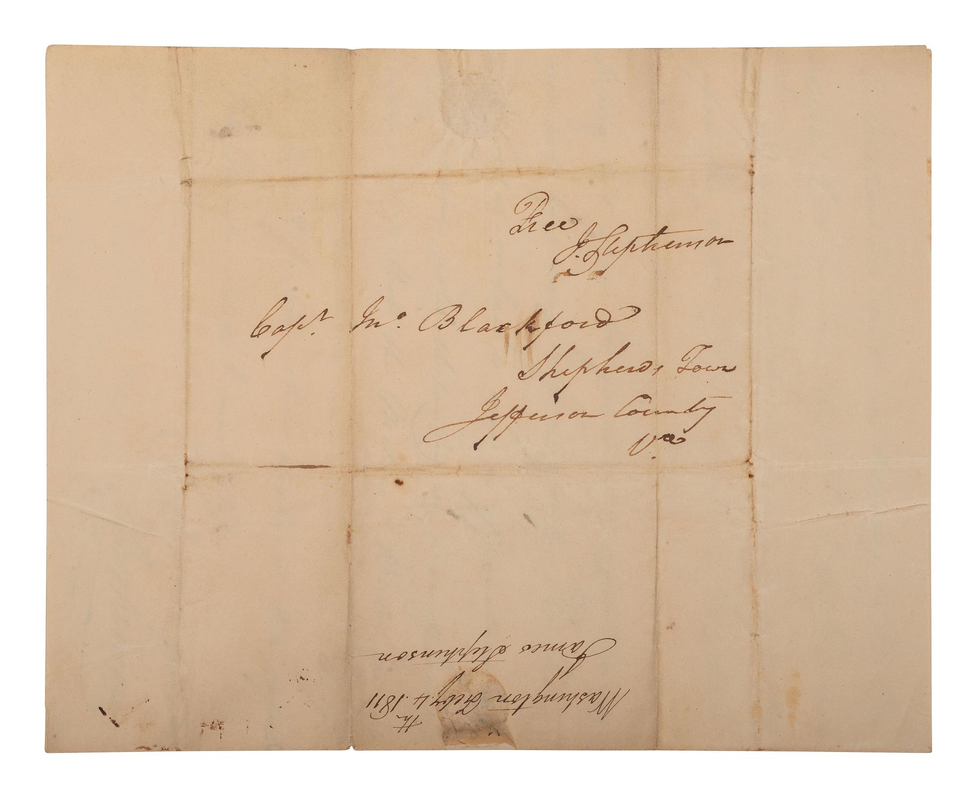 [POLITICS] [WAR OF 1812]. 2 ALSs , including letters from James STEPHENSON (1764-1833) & William VERNON.
